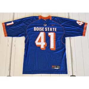 BOISE STATE BRONCOS BSU NCAA FOOTBALL JERSEY SHIRT #41 BLUE VINTAGE NIKE SIZE M